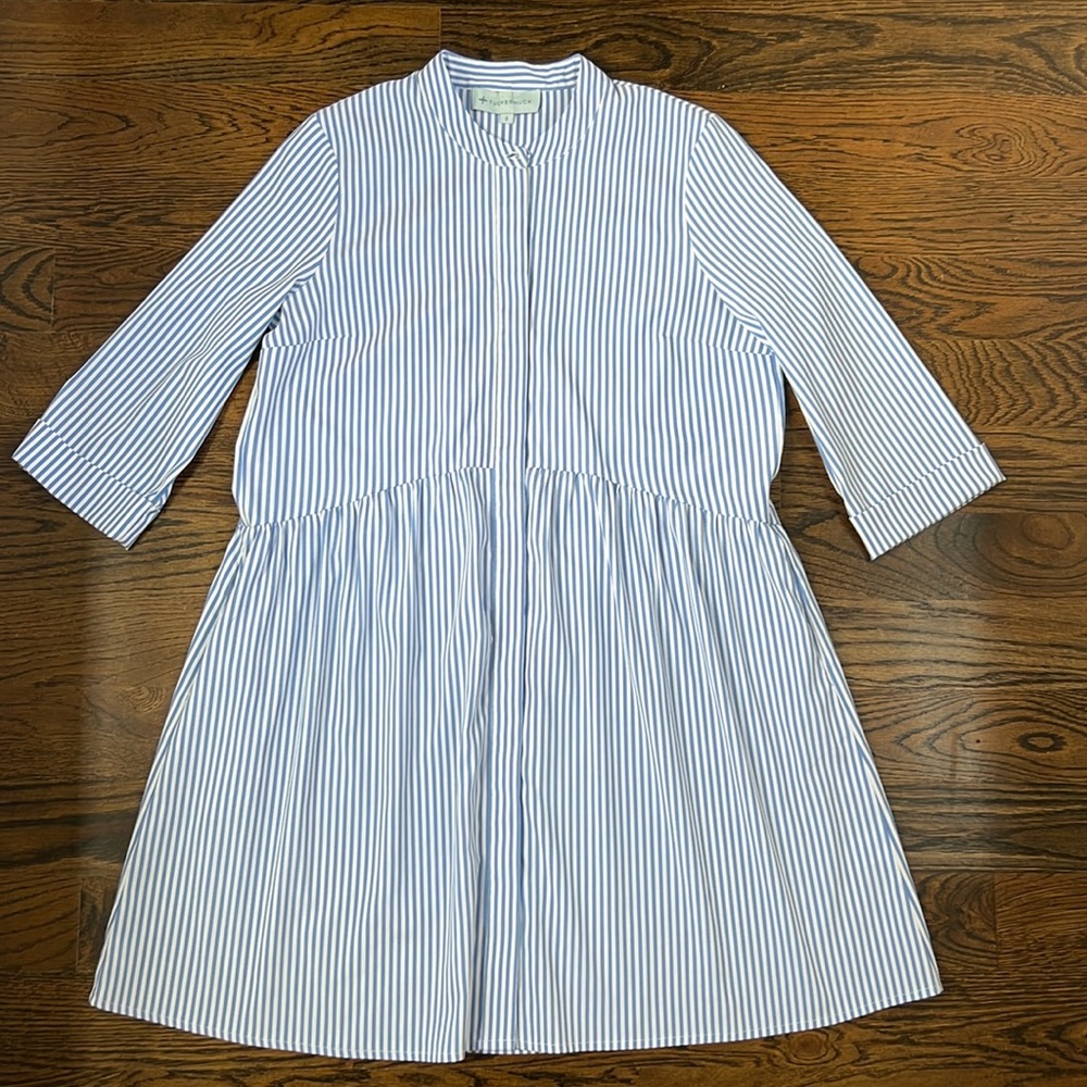 Tuckernuck Blue Stripe Royal Shirt Dress Size Small